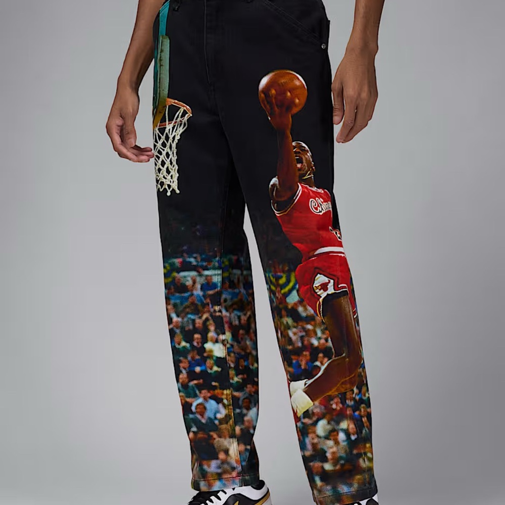 NIKE AIR JORDAN MEN’S BLACK PRINTED TWILL PANTS SIZE 28